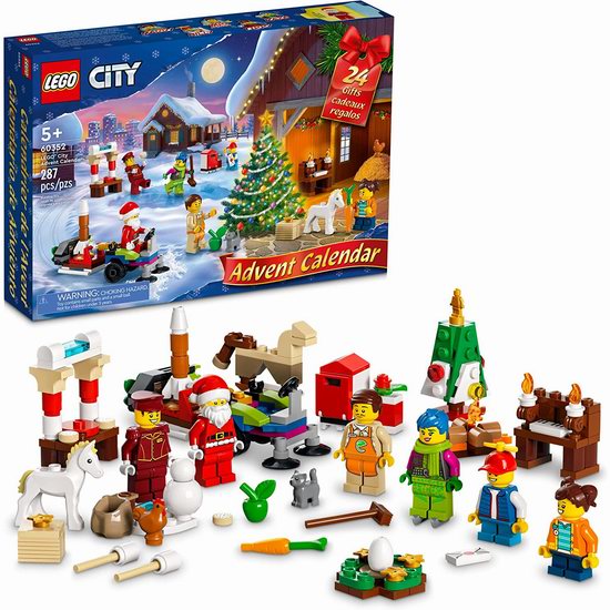  历史新低！LEGO 乐高 60352 城市组 圣诞倒数日历（287pcs）7.5折 33.74加元！