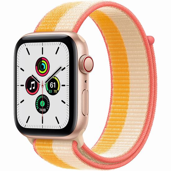  Apple Watch SE 苹果智能手表（GPS + Cellular 44mm） 369加元包邮！40mm版 329加元！多色可选！