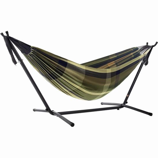  历史新低！Vivere Hammock 双人纯棉吊床+金属支架套装5.5折 98.99加元起包邮！多色可选！