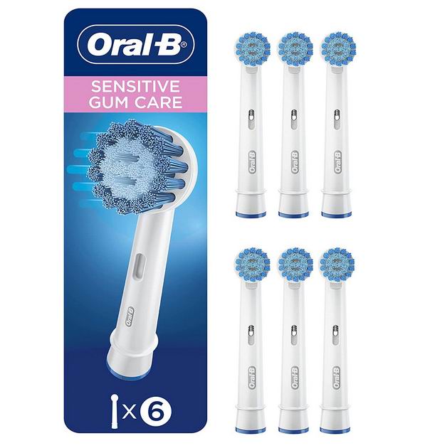  史低价！Oral-B敏感电动替换刷头6支装 28.16加元（原价 39.99加元）