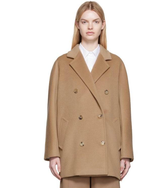  小个子MM 冲！MAX MARA Guinea 羊毛羊绒双排扣大衣8.2折 2944加元！驼色/白色可选！