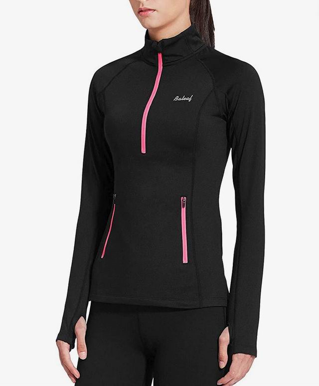  BALEAF 女式1/2拉链抓绒运动夹克 拇指孔长袖 35.99加元（原价 60.99加元）