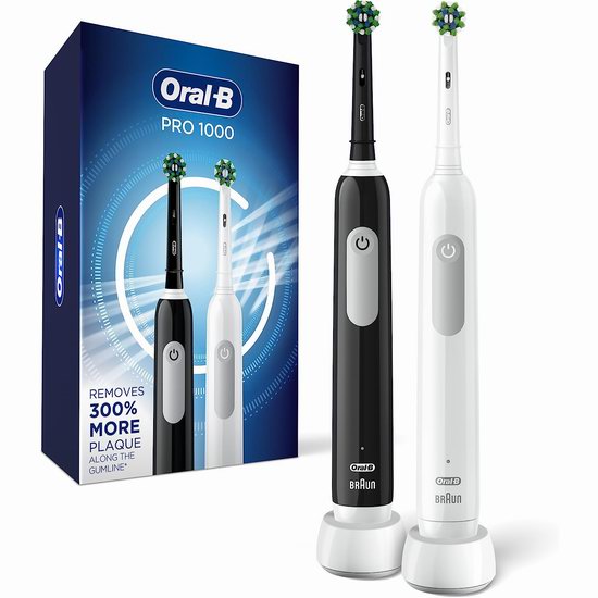  Oral-B Pro 1000 电动牙刷2件套超值装7折 119.99加元包邮！