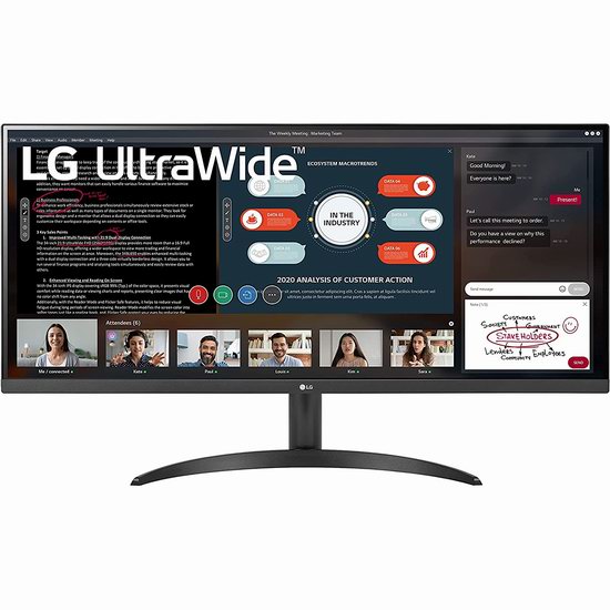  LG UltraWide 34WP500-B 34英寸 21:9 超宽带鱼屏 HDR FreeSync IPS游戏显示器 349.99加元（原价 449.99加元）