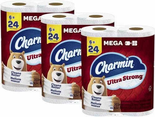  Charmin Ultra Strong 超强双层卫生纸18卷装 24.07加元（原价 35.3加元）