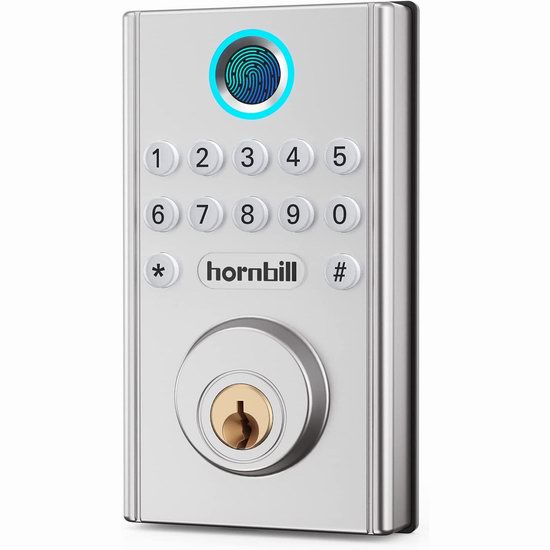  Hornbill 三合一 指纹密码门锁4.9折 63.99加元包邮！2色可选！