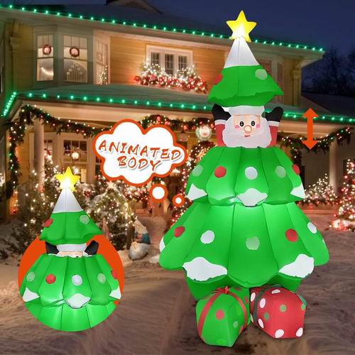  BLOWOUT FUN 室外 6英尺LED充气灯圣诞树老人装饰 47.99加元（原价 85.99加元）