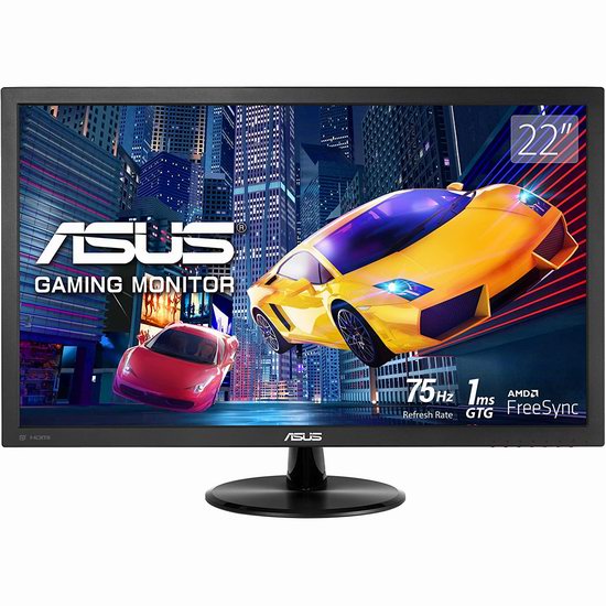  历史新低！Asus 华硕 VP228QG 21.5英寸 FreeSync 护眼游戏显示器5.3折 99.99加元包邮！