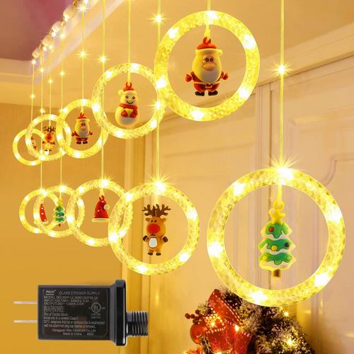  Luxear  8种模式 100 LED 圣诞窗帘灯 19.99加元限量特卖（原价 37.99加元）