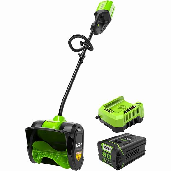  Greenworks PRO 12英寸 80伏 充电式无绳铲雪机7.6折 379.99加元包邮！