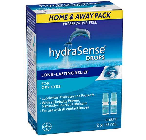  HydraSense 不含防腐剂 滴眼液/眼药水 2 x 10毫升 13.28加元（原价 19.97加元）