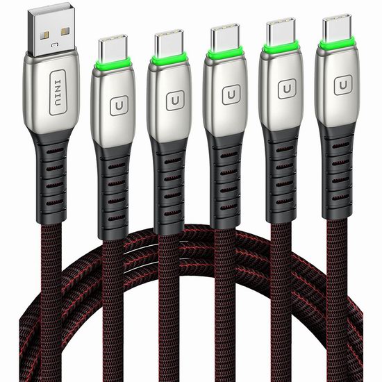  INIU USB C 充电线缆/数据线5件套4.3折 13.59加元！