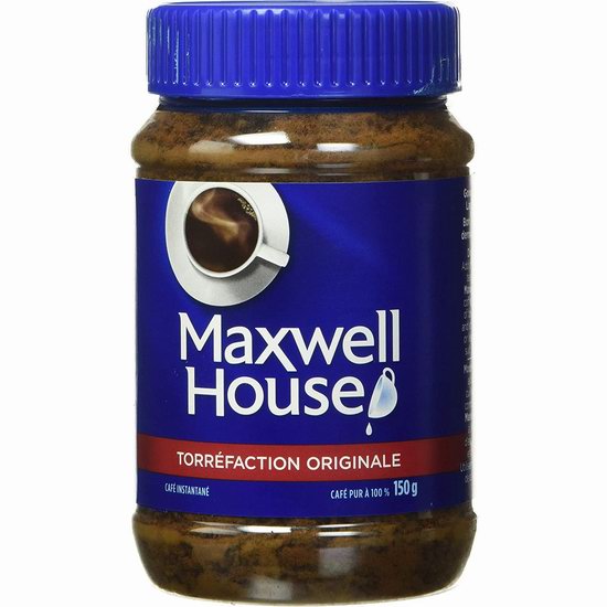  Maxwell House 麦斯威尔 原味速溶咖啡（150克）  3.77加元（原价 6.74加元）