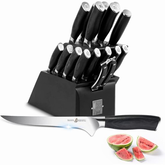  白菜价！历史新低！TUO 拓牌 德国高碳不锈钢 中式厨刀/刀具17件套2.7折 153.98加元包邮！