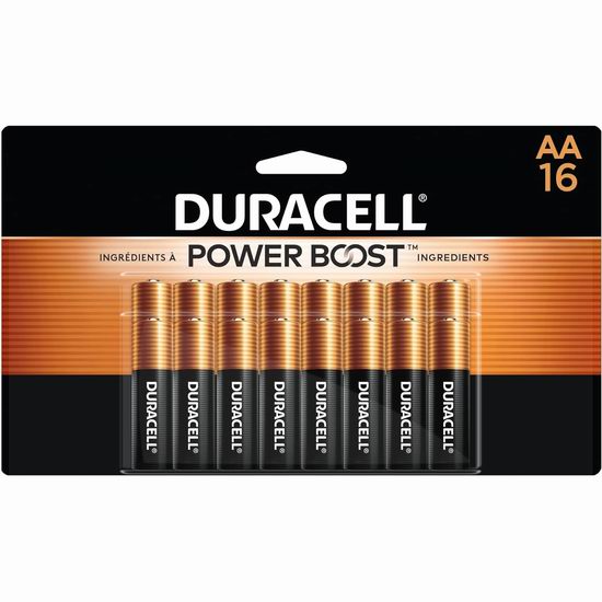  历史新低！Duracell 金霸王 CopperTop AA碱性电池16件套5折 9.99加元！