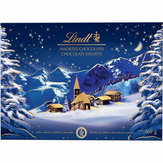  Lindt Christmas Alpine Village 瑞士莲什锦巧克力礼盒（469g）5.3折 18.54加元！