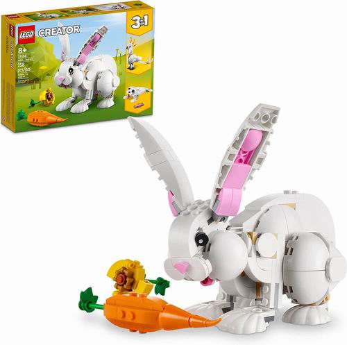  LEGO 乐高 3合1创意百变系列  31133 可爱的白兔 20.77加元（原价 24.99加元）