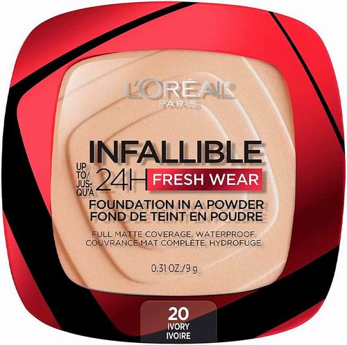  L'Oreal Paris巴黎欧莱雅24H无暇完美粉饼 16.95加元（原价 21.99加元）