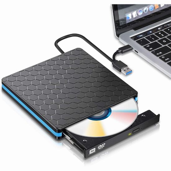  M Way USB 3.0 便携式 DVD光驱/CD刻录机5.9折 21.99加元限量特卖并包邮！
