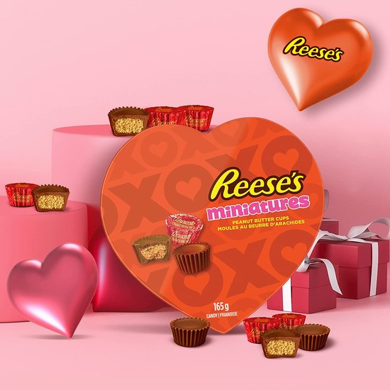  Reese's 情人节心形巧克力糖果花生酱杯（165克）6.8折 6.15-6.48加元！
