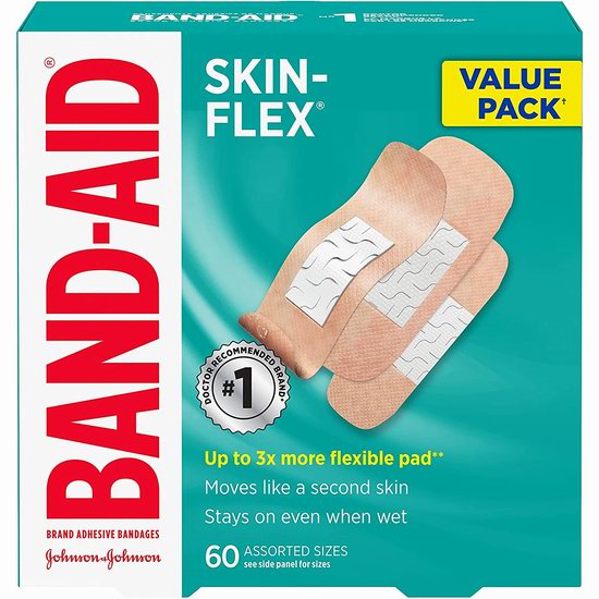  历史新低！Band-Aid 邦迪 弹性创可贴60件套超值装5.2折 5.69加元！