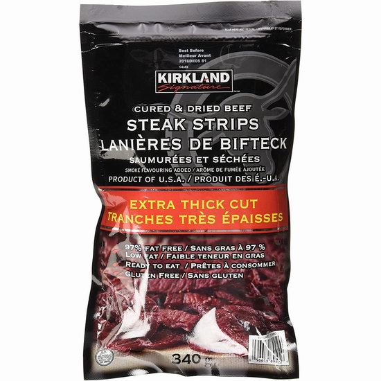  Kirkland Signature 加厚牛肉干（340克）17.57加元包邮！比Costco官网便宜！