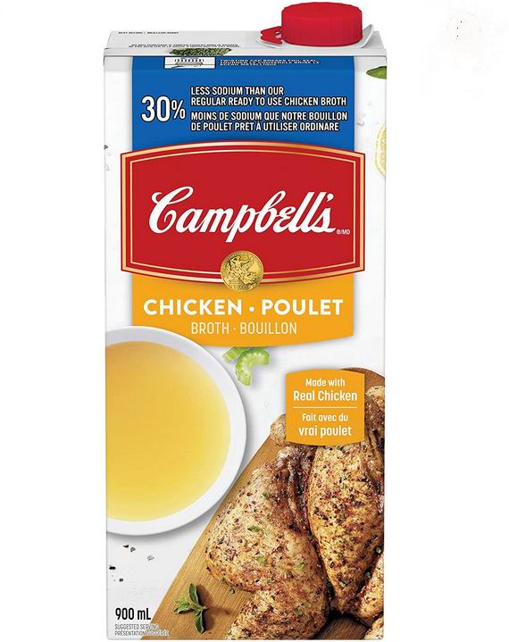  Campbell's 金宝汤 低钠鸡汤 900毫升 1.67加元（原价 3.29加元）
