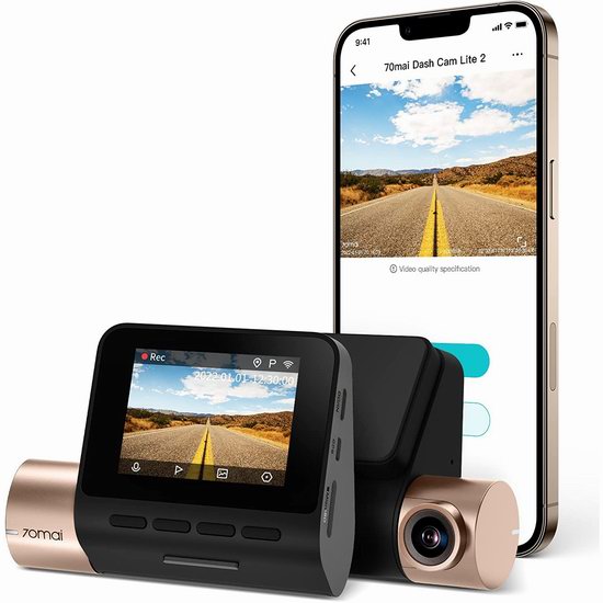  小米 70mai Dash Cam Lite 2 1080P全高清 行车记录仪5.6折 55.99加元包邮！