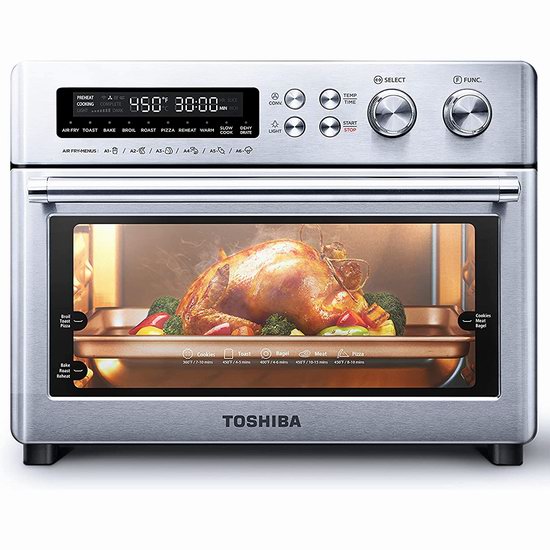  Toshiba 东芝 WTU-A25ASS 25升 10合一 不锈钢空气炸锅 烤箱 149.98加元包邮！