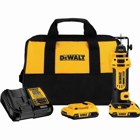  历史新低！DEWALT 得伟 DCS551D2 20V MAX 充电式 无绳电动干墙切割机+双锂电池套装5.7折 160加元包邮！