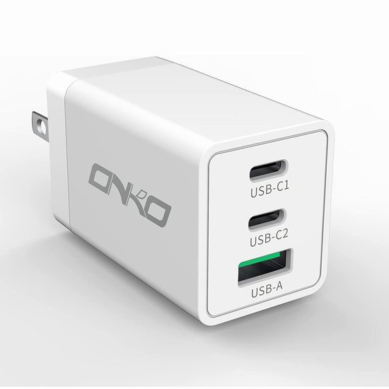  历史新低！ONKO 67W GaN PD&QC 三口USB智能快速充电器5折 19.99加元包邮！