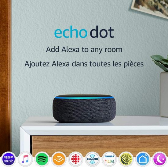  Echo Dot 亚马逊第三代智能家居语音机器人4.5折 24.99加元！