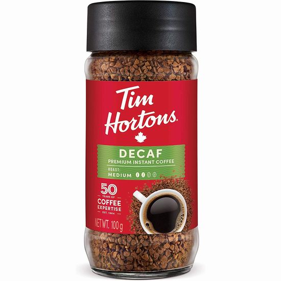  Tim Hortons 无咖啡因 速溶咖啡（100克）5折 4.22加元！