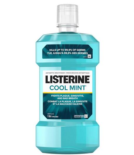  Listerine 清凉薄荷漱口水1升 5.49加元（原价 7.27加元）