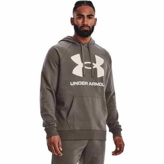  Under Armour Rival 男式连帽Logo卫衣6折 39加元包邮！