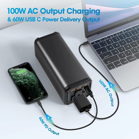  历史新低！PAFISH 27000mAh 110V 100W 超大容量移动电源/充电宝6.4折 90.29加元包邮！支持交流电输出！2色可选！