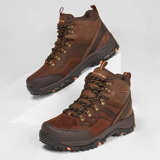  Skechers 斯凯奇 RELMENT PELMO 男式真皮防水登山靴4.5折 65.5加元包邮！