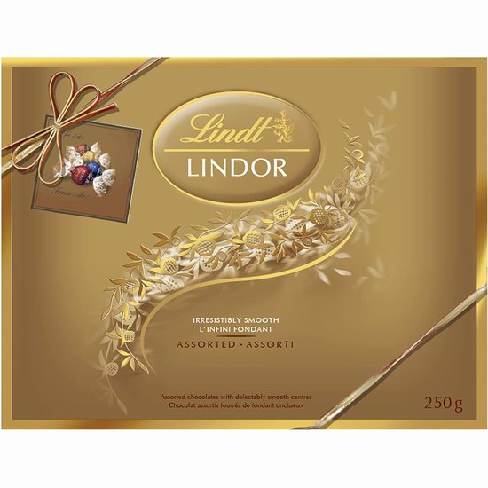  历史新低！Lindt LINDOR Prestige 瑞士莲 什锦松露巧克力（250克）4.4折 11.5加元！
