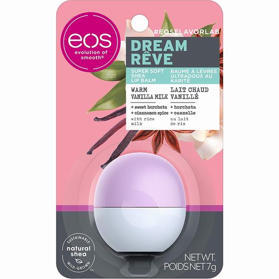  历史新低！eos Dream 香草味 持久保湿润唇膏5折 2.49加元！