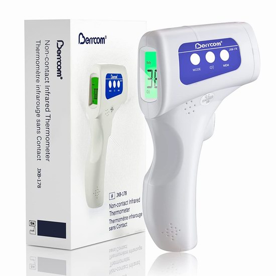  史低价！Berrcom 三合一 非接触式 数字体温计/额温枪 15.14加元（原价 30.99加元）