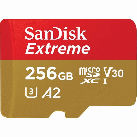  历史新低！SanDisk 闪迪 Extreme microSDXC UHS-I 至尊高速 256GB大容量储存卡 39.5加元包邮！
