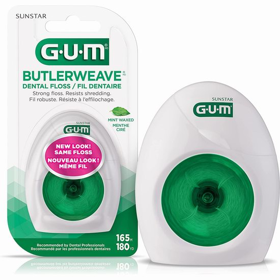  GUM ButlerWeave 薄荷味 牙线165米  4.97加元