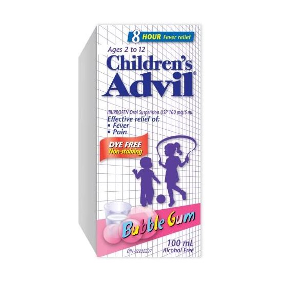  Advil 泡泡糖口味 布洛芬 8小时长效 2-12岁儿童退烧止痛口服液（100ml）5.4折 6.99加元！