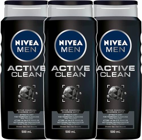  NIVEA 3合1 男士洗面奶/沐浴露/洗发水 3x500毫升 8.97加元（原价 12.49加元）
