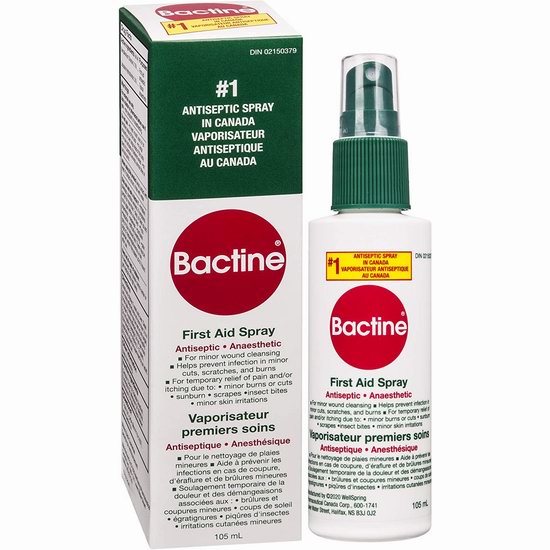  Bactine 止痛止痒 急救消毒抗菌喷雾（105 ml）6.3折 5加元！
