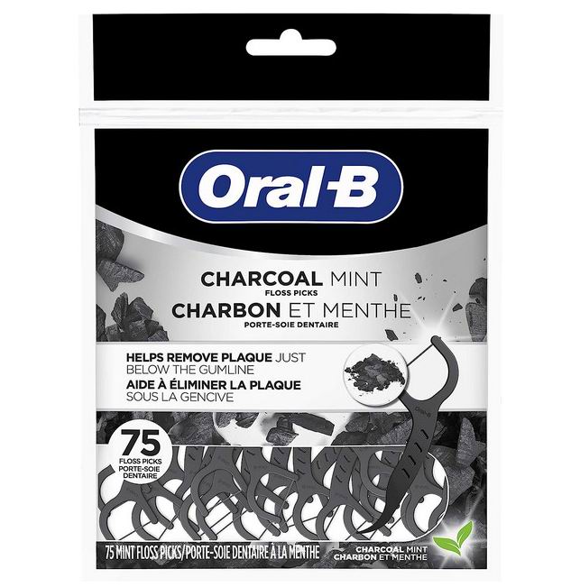  Oral B 木炭薄荷棒牙线75个装 3.58加元