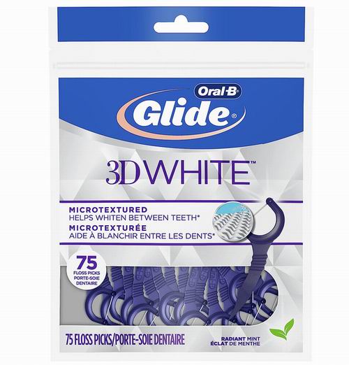 Oral B Glide 3D 美白薄荷味牙线75支装 3.58加元