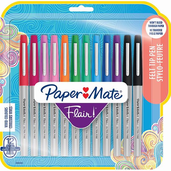  历史新低！Paper Mate Flair Felt 彩色凝胶笔12支装5折 8.24加元！
