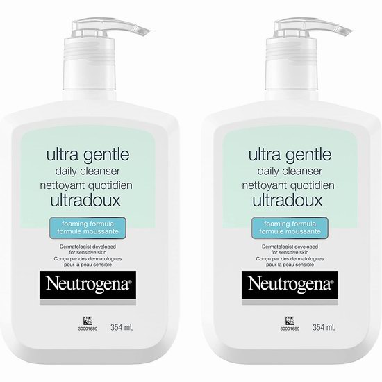  Neutrogena 露得清 Ultra Gentle 超温和配方 洗面奶（354ml x 2瓶） 15.48加元（原价 23.69加元）