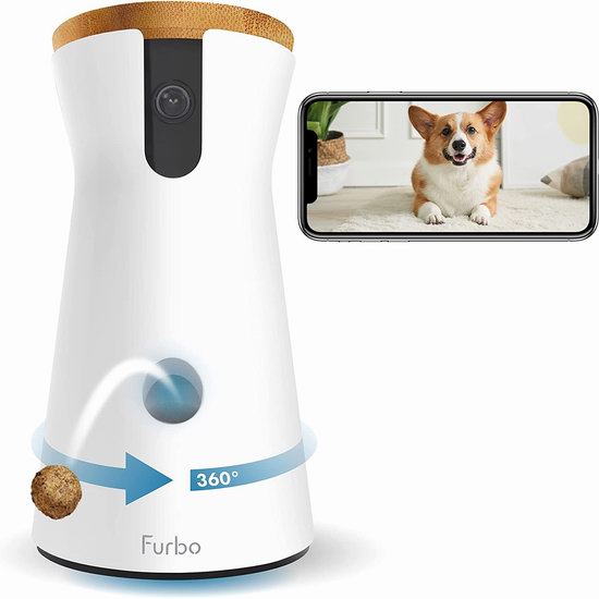  Furbo 宠物狗 360°旋转 1080P全高清 WiFi智能喂食器/远程互动监视器7.2折 190加元包邮！